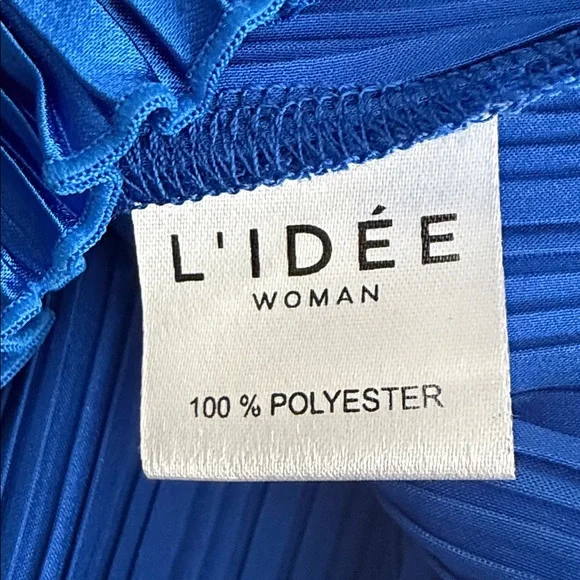 L’IDEE Vacances Plissé Strapless Top Blue 8 NWT - Picture 9 of 12